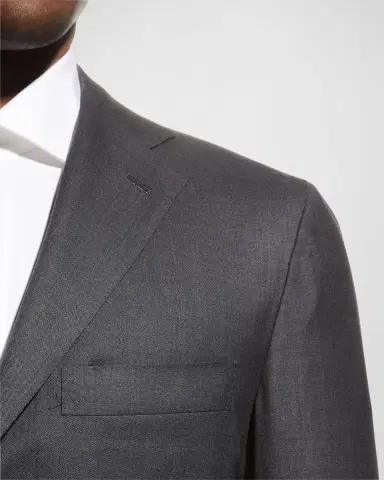 Kiton Men's Two-Piece Solid Wool Suit | Thumbnail 6 Kiton Men's Two-Piece Solid Wool Suit | Thumbnail 6