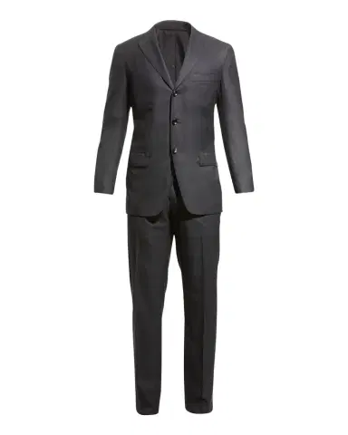 Kiton Men's Two-Piece Solid Wool Suit | Thumbnail 1 Kiton Men's Two-Piece Solid Wool Suit | Thumbnail 1