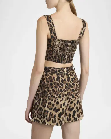 Dolce & Gabbana Leopard-Print Bra Crop Top w/ Tie Front | Thumbnail 2 Dolce & Gabbana Leopard-Print Bra Crop Top w/ Tie Front | Thumbnail 2