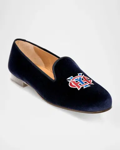 Stubbs and Wootton Men's Embroidered HYC Velvet Slippers | Thumbnail 2 Stubbs and Wootton Men's Embroidered HYC Velvet Slippers | Thumbnail 2