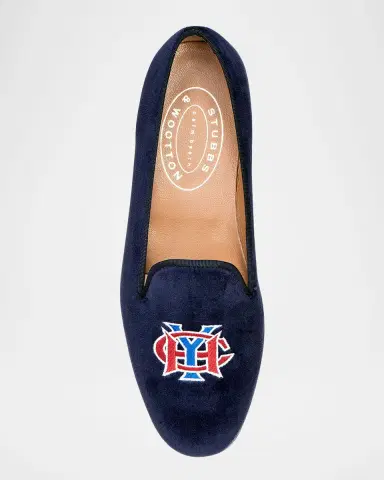 Stubbs and Wootton Men's Embroidered HYC Velvet Slippers | Thumbnail 4 Stubbs and Wootton Men's Embroidered HYC Velvet Slippers | Thumbnail 4