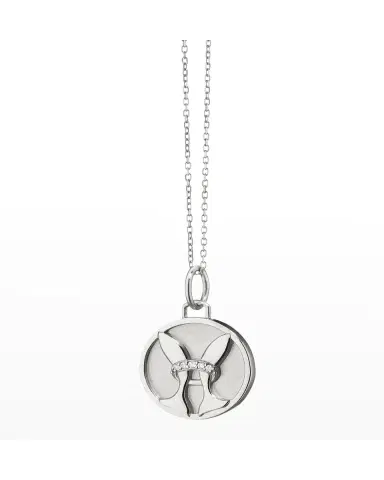 Monica Rich Kosann Sterling Silver Pisces Zodiac Charm Necklace with White Sapphires | Thumbnail 3 Monica Rich Kosann Sterling Silver Pisces Zodiac Charm Necklace with White Sapphires | Thumbnail 3