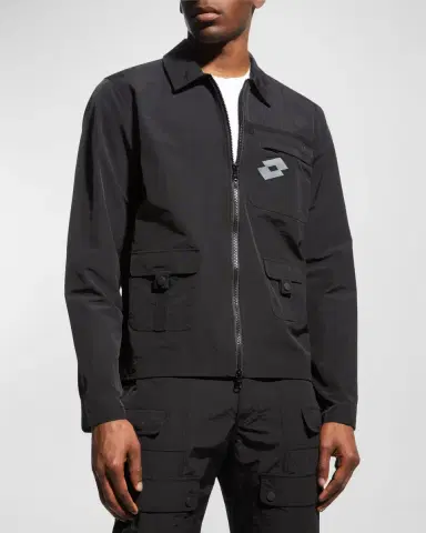 Lotto Italia Men's Full-Zip Nylon Overshirt | Thumbnail 2 Lotto Italia Men's Full-Zip Nylon Overshirt | Thumbnail 2