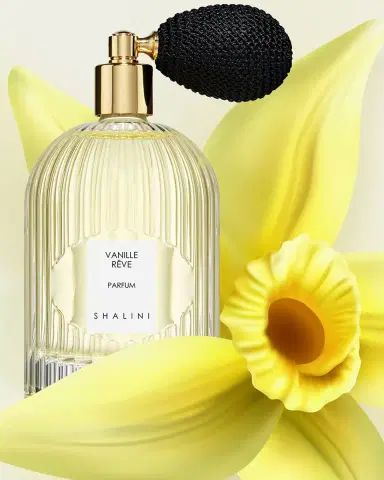 Shalini Parfum Vanille Reve Parfum in Byzantine Glass Flacon with Black Bulb Atomizer, 3.4 oz./ 100 mL | Thumbnail 2 Shalini Parfum Vanille Reve Parfum in Byzantine Glass Flacon with Black Bulb Atomizer, 3.4 oz./ 100 mL | Thumbnail 2