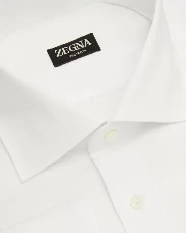 Zegna Men's Trofeo Cotton Dress Shirt w/ French Cuffs | Thumbnail 2 Zegna Men's Trofeo Cotton Dress Shirt w/ French Cuffs | Thumbnail 2