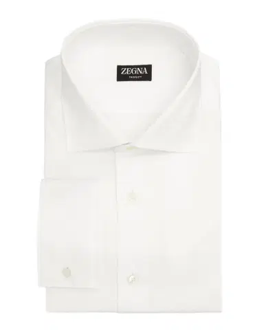 Zegna Men's Trofeo Cotton Dress Shirt w/ French Cuffs | Thumbnail 1 Zegna Men's Trofeo Cotton Dress Shirt w/ French Cuffs | Thumbnail 1