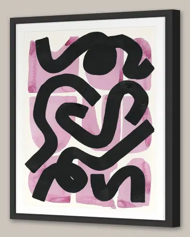 Grand Image Home Pink And Black Squiggle ' Framed Wall Art | Thumbnail 2 Grand Image Home Pink And Black Squiggle ' Framed Wall Art | Thumbnail 2