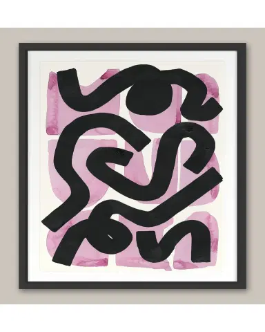 Grand Image Home Pink And Black Squiggle ' Framed Wall Art | Thumbnail 3 Grand Image Home Pink And Black Squiggle ' Framed Wall Art | Thumbnail 3
