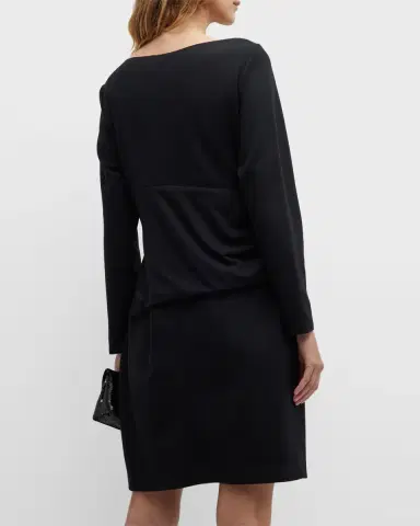 Emporio Armani Draped Bateau-Neck Jersey Midi Dress | Thumbnail 6 Emporio Armani Draped Bateau-Neck Jersey Midi Dress | Thumbnail 6