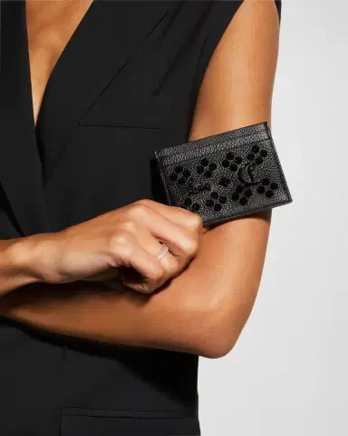 Christian Louboutin Kios Card Case in Leather with Loubinthesky Spikes | Thumbnail 2 Christian Louboutin Kios Card Case in Leather with Loubinthesky Spikes | Thumbnail 2