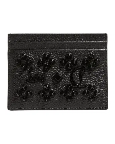 Christian Louboutin Kios Card Case in Leather with Loubinthesky Spikes | Thumbnail 1 Christian Louboutin Kios Card Case in Leather with Loubinthesky Spikes | Thumbnail 1