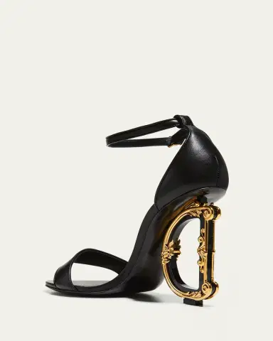 Dolce & Gabbana Leather Barocco-Heel Sandals | Thumbnail 11 Dolce & Gabbana Leather Barocco-Heel Sandals | Thumbnail 11