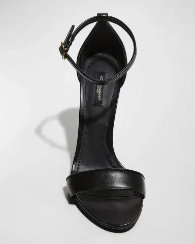 Dolce & Gabbana Leather Barocco-Heel Sandals | Thumbnail 5 Dolce & Gabbana Leather Barocco-Heel Sandals | Thumbnail 5