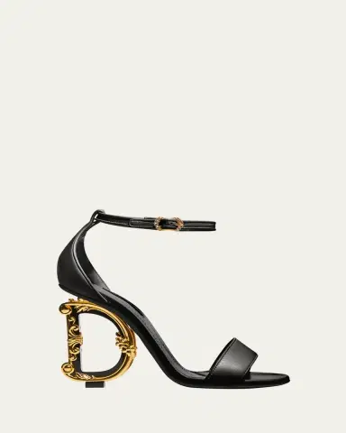 Dolce & Gabbana Leather Barocco-Heel Sandals | Thumbnail 8 Dolce & Gabbana Leather Barocco-Heel Sandals | Thumbnail 8