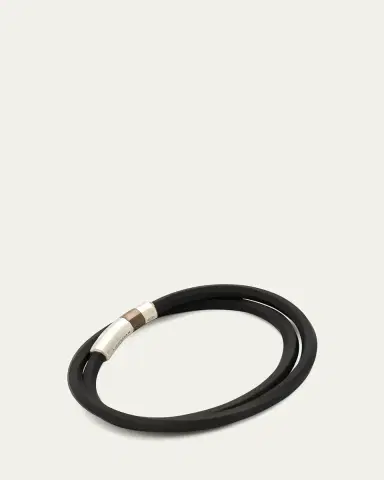 Tateossian Men's Double-Wrap Rubber Bracelet | Thumbnail 3 Tateossian Men's Double-Wrap Rubber Bracelet | Thumbnail 3