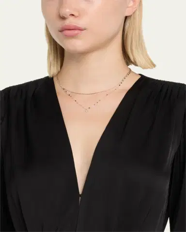 Lana 14K Gold Solo Double-Strand Necklace with Diamond | Thumbnail 2 Lana 14K Gold Solo Double-Strand Necklace with Diamond | Thumbnail 2