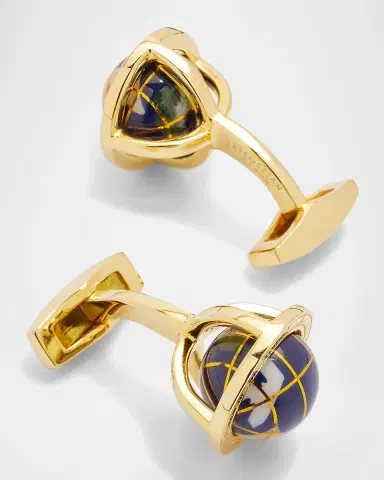 Tateossian Men 's Lapis Mosaic Globe Cufflinks | Thumbnail 3 Tateossian Men 's Lapis Mosaic Globe Cufflinks | Thumbnail 3
