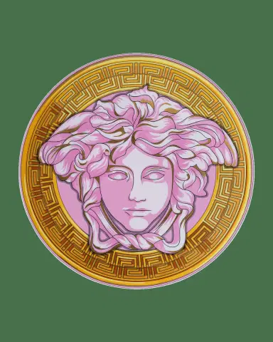 Versace Medusa Amplified Pink Coin Service Plate | Thumbnail 2 Versace Medusa Amplified Pink Coin Service Plate | Thumbnail 2