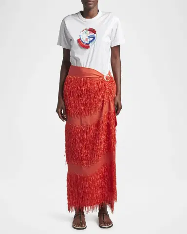 Giorgio Armani Fringe Sarong Maxi Skirt | Thumbnail 2 Giorgio Armani Fringe Sarong Maxi Skirt | Thumbnail 2