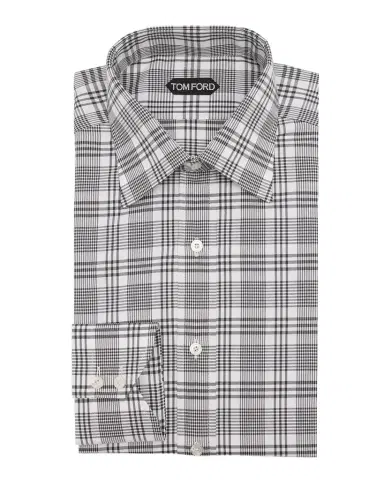 TOM FORD Men's Slim Fit Plaid Dress Shirt | Thumbnail 1 TOM FORD Men's Slim Fit Plaid Dress Shirt | Thumbnail 1