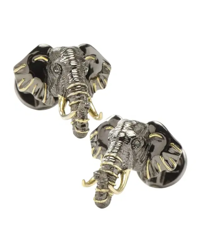 Men 's Two-Tone Elephant Cufflinks Men 's Two-Tone Elephant Cufflinks