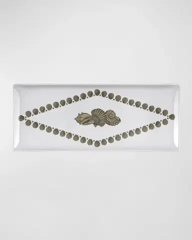Fornasetti Rectangular Tray - Giro Di Conchiglie Gold Black White | Thumbnail 3 Fornasetti Rectangular Tray - Giro Di Conchiglie Gold Black White | Thumbnail 3