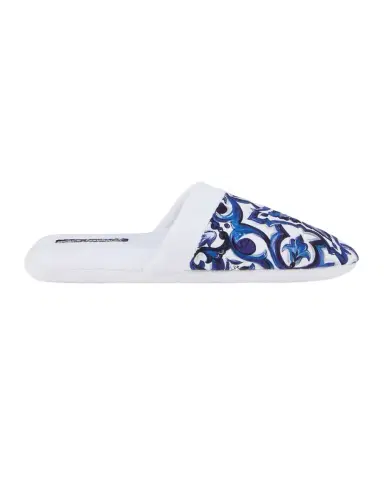 Dolce & Gabbana Men's Majolica-Print Cotton Slippers | Thumbnail 1 Dolce & Gabbana Men's Majolica-Print Cotton Slippers | Thumbnail 1