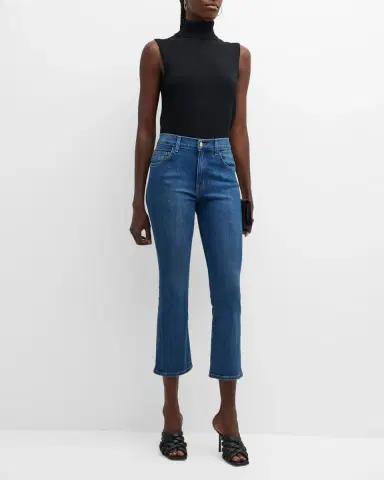 St. John Cropped Stretch Denim Flare Jeans | Thumbnail 2 St. John Cropped Stretch Denim Flare Jeans | Thumbnail 2