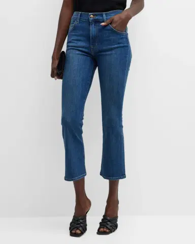 St. John Cropped Stretch Denim Flare Jeans | Thumbnail 4 St. John Cropped Stretch Denim Flare Jeans | Thumbnail 4