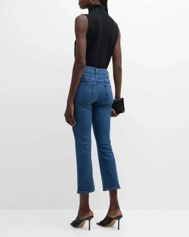 St. John Cropped Stretch Denim Flare Jeans | Thumbnail 6 St. John Cropped Stretch Denim Flare Jeans | Thumbnail 6
