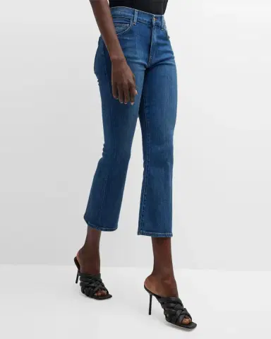 St. John Cropped Stretch Denim Flare Jeans | Thumbnail 7 St. John Cropped Stretch Denim Flare Jeans | Thumbnail 7