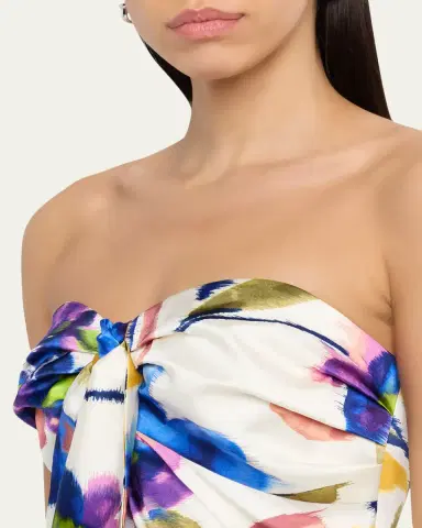 Ramy Brook Orion Strapless Tie-Front Satin Mini Dress | Thumbnail 2 Ramy Brook Orion Strapless Tie-Front Satin Mini Dress | Thumbnail 2