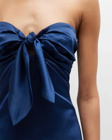 Ramy Brook Orion Strapless Tie-Front Satin Mini Dress | Thumbnail 6 Ramy Brook Orion Strapless Tie-Front Satin Mini Dress | Thumbnail 6