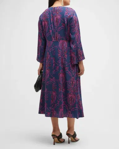 Gabriella Rossetti Lucrezia Printed Bell-Sleeve Midi Dress | Thumbnail 4 Gabriella Rossetti Lucrezia Printed Bell-Sleeve Midi Dress | Thumbnail 4