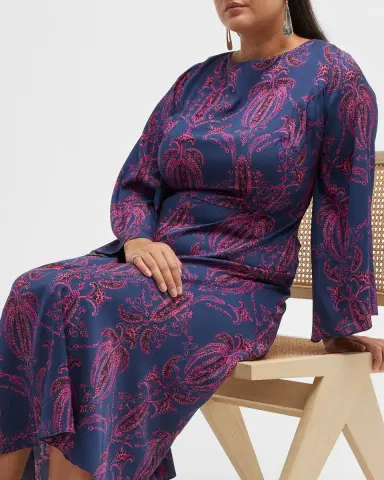 Gabriella Rossetti Lucrezia Printed Bell-Sleeve Midi Dress | Thumbnail 7 Gabriella Rossetti Lucrezia Printed Bell-Sleeve Midi Dress | Thumbnail 7