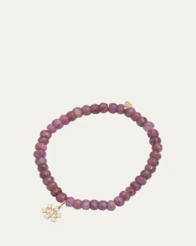 Sydney Evan Marquise Eye Prong-Set Flower on Pink Sapphire Bead Bracelet | Thumbnail 2 Sydney Evan Marquise Eye Prong-Set Flower on Pink Sapphire Bead Bracelet | Thumbnail 2
