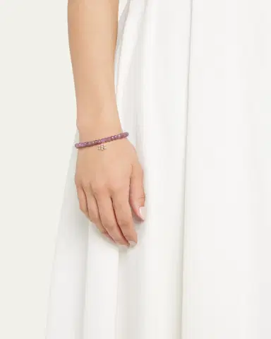 Sydney Evan Marquise Eye Prong-Set Flower on Pink Sapphire Bead Bracelet | Thumbnail 3 Sydney Evan Marquise Eye Prong-Set Flower on Pink Sapphire Bead Bracelet | Thumbnail 3
