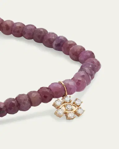 Sydney Evan Marquise Eye Prong-Set Flower on Pink Sapphire Bead Bracelet | Thumbnail 4 Sydney Evan Marquise Eye Prong-Set Flower on Pink Sapphire Bead Bracelet | Thumbnail 4