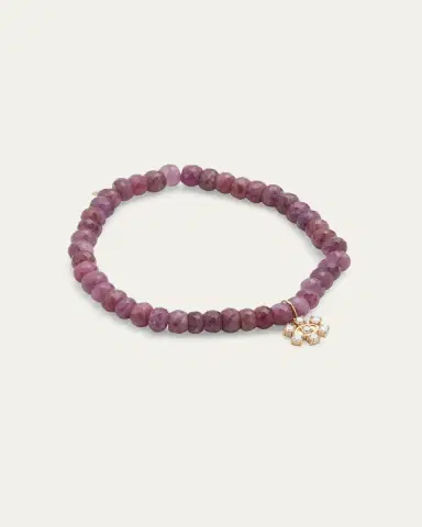 Sydney Evan Marquise Eye Prong-Set Flower on Pink Sapphire Bead Bracelet | Thumbnail 5 Sydney Evan Marquise Eye Prong-Set Flower on Pink Sapphire Bead Bracelet | Thumbnail 5