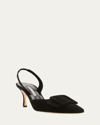 Manolo Blahnik Maysli Suede Buckle Halter Pumps | Thumbnail 3 Manolo Blahnik Maysli Suede Buckle Halter Pumps | Thumbnail 3