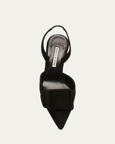 Manolo Blahnik Maysli Suede Buckle Halter Pumps | Thumbnail 5 Manolo Blahnik Maysli Suede Buckle Halter Pumps | Thumbnail 5