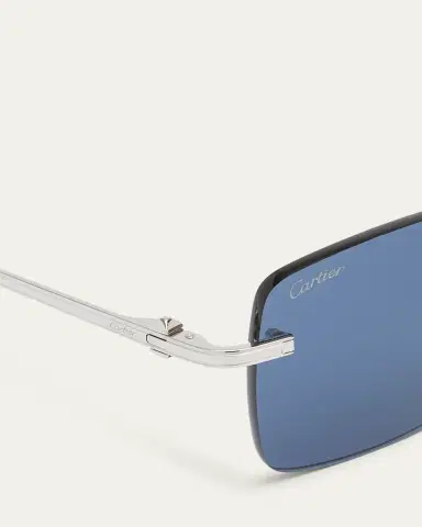 Cartier Men's Rimless Rectangle Metal Sunglasses | Thumbnail 4 Cartier Men's Rimless Rectangle Metal Sunglasses | Thumbnail 4