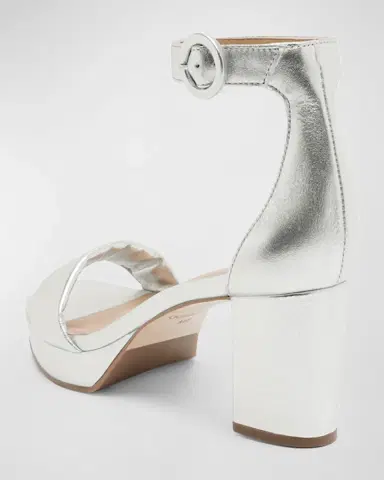 Bernardo Carla Metallic Ankle-Strap Sandals | Thumbnail 2 Bernardo Carla Metallic Ankle-Strap Sandals | Thumbnail 2