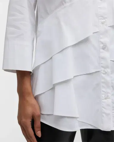 Finley Jenna Button-Down Ruffle Poplin Top | Thumbnail 4 Finley Jenna Button-Down Ruffle Poplin Top | Thumbnail 4