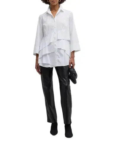 Finley Jenna Button-Down Ruffle Poplin Top | Thumbnail 1 Finley Jenna Button-Down Ruffle Poplin Top | Thumbnail 1