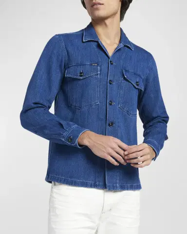 Tom Ford Men's Denim Overshirt | Thumbnail 7 Tom Ford Men's Denim Overshirt | Thumbnail 7