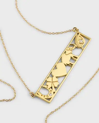 Jennifer Meyer 18K Yellow Gold Good Luck Bar Necklace | Thumbnail 3 Jennifer Meyer 18K Yellow Gold Good Luck Bar Necklace | Thumbnail 3