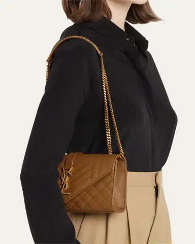 Saint Laurent Envelope Triquilt Small YSL Crossbody Bag in Grained Leather | Thumbnail 9 Saint Laurent Envelope Triquilt Small YSL Crossbody Bag in Grained Leather | Thumbnail 9