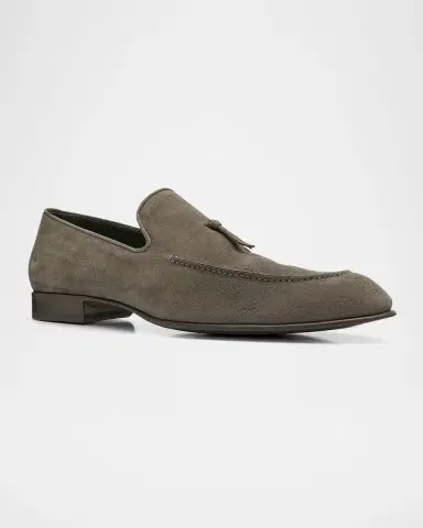 Brioni Men's Lukas Nubuck Leather Loafers | Thumbnail 3 Brioni Men's Lukas Nubuck Leather Loafers | Thumbnail 3