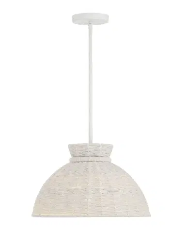 Crystorama Reese 1-Light Matte White Pendant, 16" | Thumbnail 2 Crystorama Reese 1-Light Matte White Pendant, 16" | Thumbnail 2